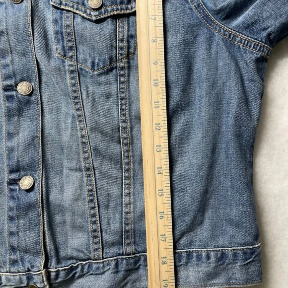 Old Navy Womens Blue Non Stretch Medium Washed Classic Jean Jacket Size X-Large - Picture 7 of 9